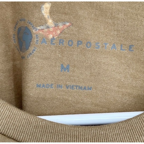 NWT AEROPOSTALE Mushroom Print T-Shirt Men Size M Tan Short Sleeve Crew Neck - Picture 4 of 13